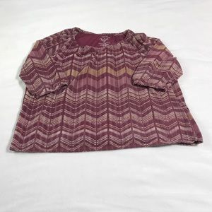 Sonoma Chevron Knit Mauve Pink Thick Blouse Top 1X